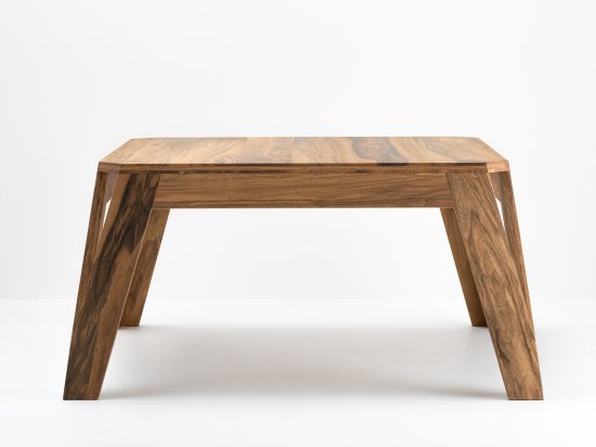 Custom-made walnut coffee table wood and design made in France