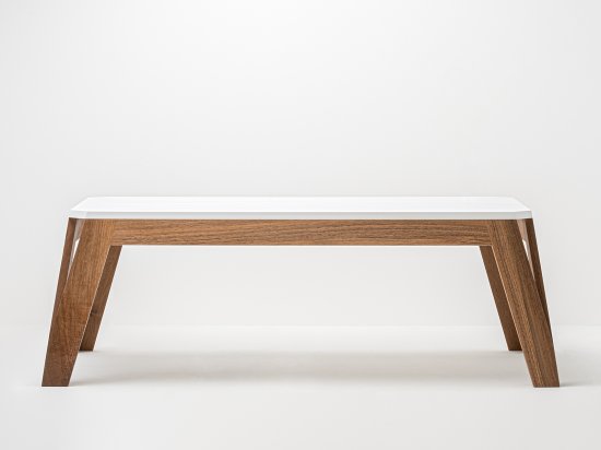 Custom-made wooden design coffee table made in France