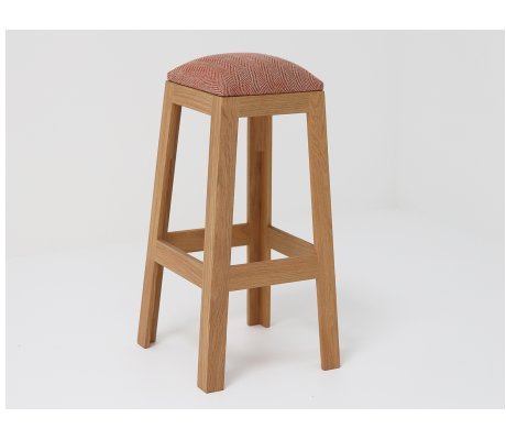 Tabouret de bar Wak en chêne tapissé d'occasion - prototype éco-responsable