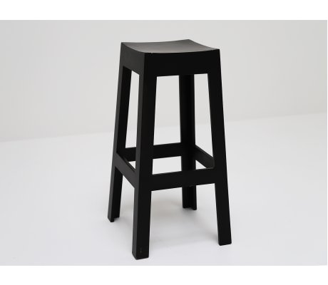 Tabouret de bar Wak en chêne laqué noir d'occasion - prototype éco-responsable