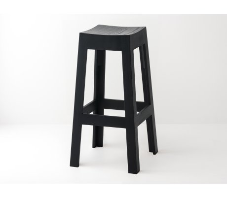 100% customizable solid wood lacquered kitchen and bar stool in intense black