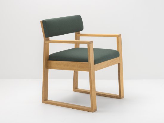 Gabriel® oak and fabric lounge chair