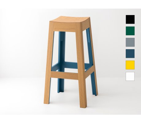 Tabouret haut de bar Wak en bois de chêne &laqué - Tabouret 100% Personnalisable