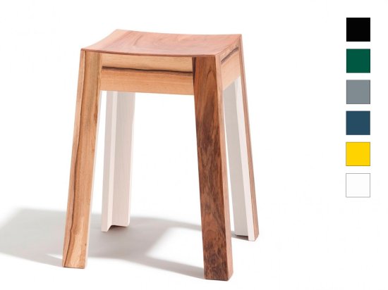 MiniWak stool in lacquered walnut - Choice of colour and height