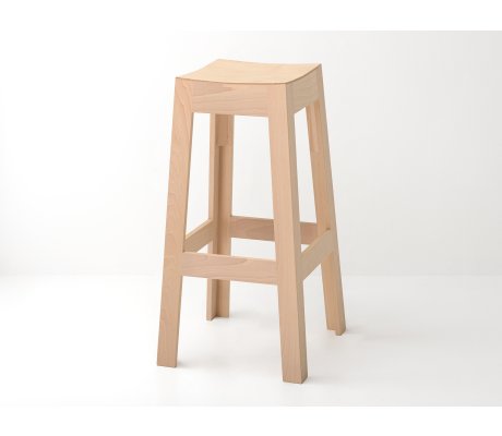 High stool in designer beech wood made in France
