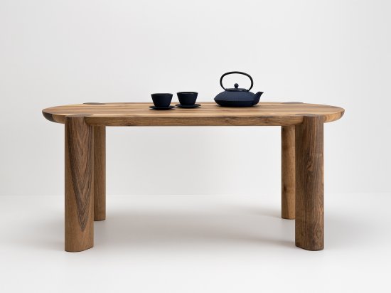 Couscous walnut design coffee table - collaboration with Bina Baitel
