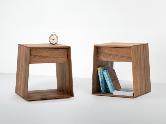 Solid wood bedside table made in France - Anouk in walnut
