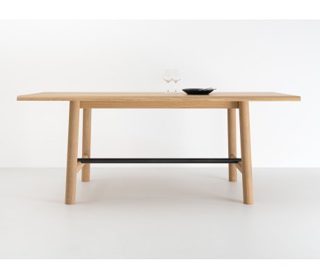Wood and black metal table made in France - Ostal