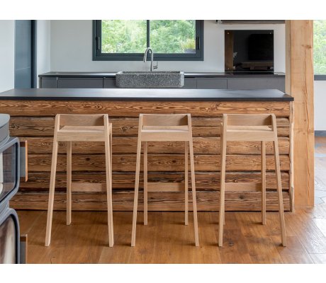 Tabouret PilPil en chêne massif - Bois et design Made in France