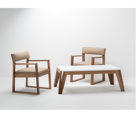 Scandinavian walnut and resin design coffee table Wood and design made in France