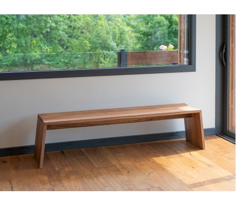 Bench in solid walnut wood and design made in France - PAP