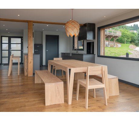 Custom solid oak table made in France - MéliMélo