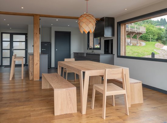 Custom solid oak table made in France - MéliMélo