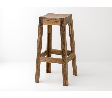 Wak bar stool in walnut - Wood and design made in France