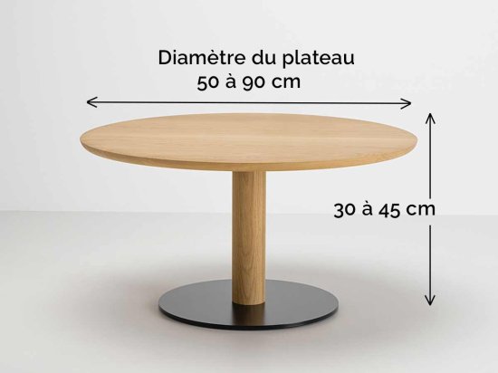 Industrial style round wooden coffee table - Bistronome