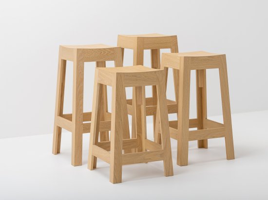 Tabouret Haut en Bois Coloré en Blanc