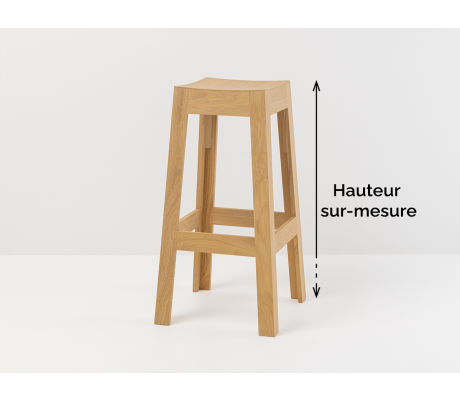 Custom-made solid wood stools made in France