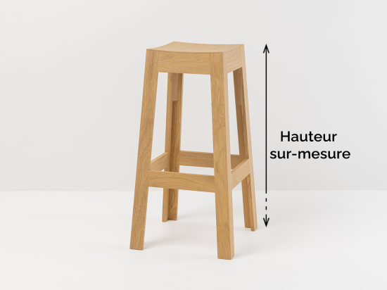 Custom-made solid wood stools made in France